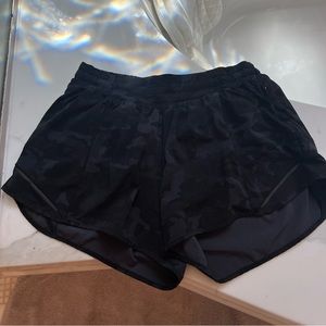 Camo Lululemon low rise 4 inch shorts size 10